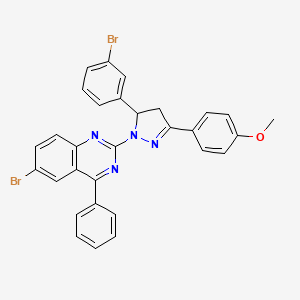 6-Bromo-2-[3-(3-bromophenyl)-5-(4-methoxyphenyl)-3,4-dihydropyrazol-2-yl]-4-phenylquinazoline