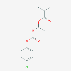 molecular formula C13H15ClO5 B2595503 1-(((4-Chlorophenoxy)carbonyl)oxy)ethyl isobutyrate CAS No. 1622940-14-0