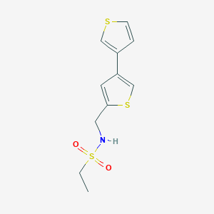 B2595512 N-[(4-Thiophen-3-ylthiophen-2-yl)methyl]ethanesulfonamide CAS No. 2379988-24-4