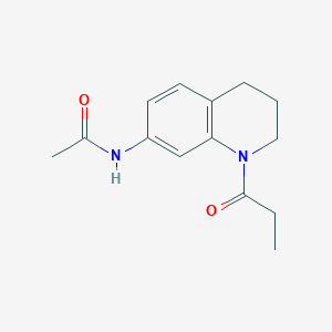 molecular formula C14H18N2O2 B2595513 N-(1-propanoyl-1,2,3,4-tetrahydroquinolin-7-yl)acetamide CAS No. 946267-23-8