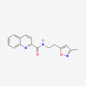 molecular formula C16H15N3O2 B2595537 N-[2-(3-METHYL-1,2-OXAZOL-5-YL)ETHYL]QUINOLINE-2-CARBOXAMIDE CAS No. 1421472-63-0