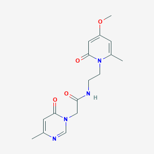 molecular formula C16H20N4O4 B2595538 N-[2-(4-methoxy-6-methyl-2-oxo-1,2-dihydropyridin-1-yl)ethyl]-2-(4-methyl-6-oxo-1,6-dihydropyrimidin-1-yl)acetamide CAS No. 1903678-11-4