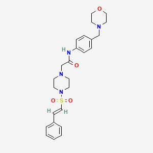 molecular formula C25H32N4O4S B2595544 n-{4-[(Morpholin-4-yl)methyl]phenyl}-2-[4-(2-phenylethenesulfonyl)piperazin-1-yl]acetamide CAS No. 925405-77-2