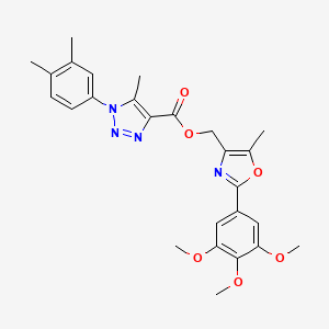[5-methyl-2-(3,4,5-trimethoxyphenyl)-1,3-oxazol-4-yl]methyl 1-(3,4-dimethylphenyl)-5-methyl-1H-1,2,3-triazole-4-carboxylate