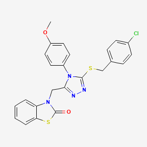 molecular formula C24H19ClN4O2S2 B2595546 3-((5-((4-chlorobenzyl)thio)-4-(4-methoxyphenyl)-4H-1,2,4-triazol-3-yl)methyl)benzo[d]thiazol-2(3H)-one CAS No. 847403-30-9