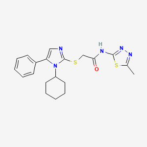 2-((1-cyclohexyl-5-phenyl-1H-imidazol-2-yl)thio)-N-(5-methyl-1,3,4-thiadiazol-2-yl)acetamide