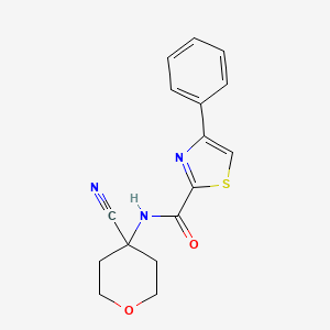molecular formula C16H15N3O2S B2595554 N-(4-cyanooxan-4-yl)-4-phenyl-1,3-thiazole-2-carboxamide CAS No. 1444700-34-8