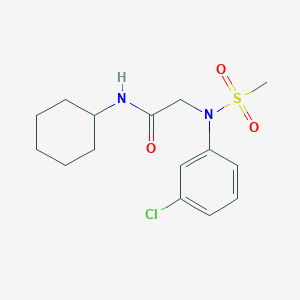 molecular formula C15H21ClN2O3S B259556 N~2~-(3-chlorophenyl)-N-cyclohexyl-N~2~-(methylsulfonyl)glycinamide 