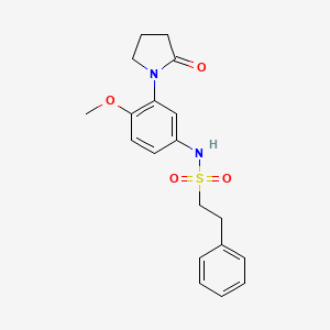 molecular formula C19H22N2O4S B2595581 N-(4-methoxy-3-(2-oxopyrrolidin-1-yl)phenyl)-2-phenylethanesulfonamide CAS No. 941978-19-4