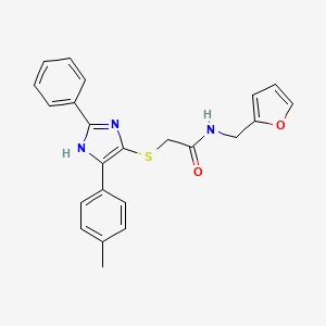molecular formula C23H21N3O2S B2595599 N-[(furan-2-yl)methyl]-2-{[5-(4-methylphenyl)-2-phenyl-1H-imidazol-4-yl]sulfanyl}acetamide CAS No. 901233-69-0