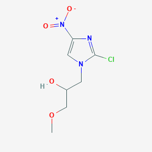 molecular formula C7H10ClN3O4 B025956 1-(2-Hydroxy-3-methyoxypropyl)-2-chloro-4-nitroimidazole CAS No. 111119-29-0