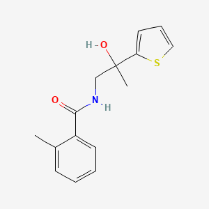 molecular formula C15H17NO2S B2595600 N-(2-hydroxy-2-(thiophen-2-yl)propyl)-2-methylbenzamide CAS No. 1351609-05-6