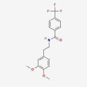 molecular formula C18H18F3NO3 B2595604 N-[2-(3,4-dimethoxyphenyl)ethyl]-4-(trifluoromethyl)benzamide CAS No. 497060-02-3