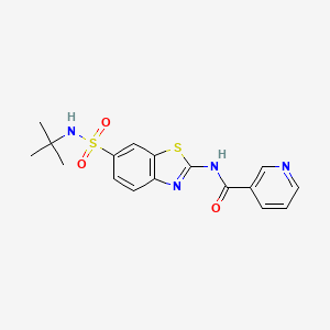 molecular formula C17H18N4O3S2 B2595634 N-[6-(tert-butylsulfamoyl)-1,3-benzothiazol-2-yl]pyridine-3-carboxamide CAS No. 881452-79-5