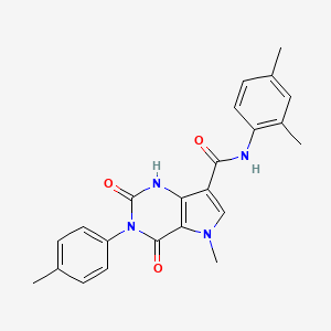 molecular formula C23H22N4O3 B2595643 N-(2,4-dimethylphenyl)-5-methyl-2,4-dioxo-3-(p-tolyl)-2,3,4,5-tetrahydro-1H-pyrrolo[3,2-d]pyrimidine-7-carboxamide CAS No. 921853-77-2