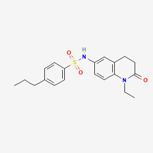 molecular formula C20H24N2O3S B2595696 N-(1-ethyl-2-oxo-1,2,3,4-tetrahydroquinolin-6-yl)-4-propylbenzene-1-sulfonamide CAS No. 922026-22-0