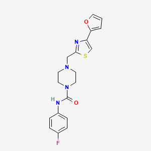 molecular formula C19H19FN4O2S B2595701 N-(4-fluorophenyl)-4-((4-(furan-2-yl)thiazol-2-yl)methyl)piperazine-1-carboxamide CAS No. 1105216-98-5