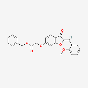 B2595710 (Z)-benzyl 2-((2-(2-methoxybenzylidene)-3-oxo-2,3-dihydrobenzofuran-6-yl)oxy)acetate CAS No. 623117-86-2