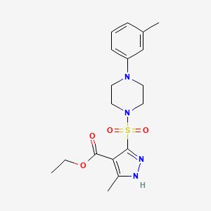 B2595713 ethyl 3-methyl-5-((4-(m-tolyl)piperazin-1-yl)sulfonyl)-1H-pyrazole-4-carboxylate CAS No. 1297612-22-6