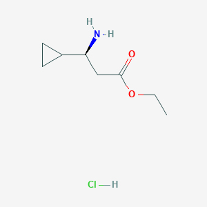 molecular formula C8H16ClNO2 B2595715 ethyl (3S)-3-amino-3-cyclopropylpropanoate hydrochloride CAS No. 2193052-22-9