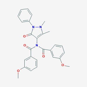 molecular formula C27H25N3O5 B259572 N-(1,5-dimethyl-3-oxo-2-phenyl-2,3-dihydro-1H-pyrazol-4-yl)-3-methoxy-N-(3-methoxybenzoyl)benzamide 