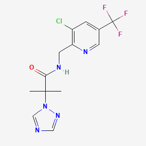 molecular formula C13H13ClF3N5O B2595737 N-{[3-chloro-5-(trifluoromethyl)pyridin-2-yl]methyl}-2-methyl-2-(1H-1,2,4-triazol-1-yl)propanamide CAS No. 2058442-91-2