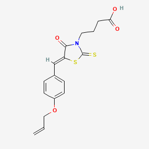 molecular formula C17H17NO4S2 B2595755 (Z)-4-(5-(4-(allyloxy)benzylidene)-4-oxo-2-thioxothiazolidin-3-yl)butanoic acid CAS No. 641997-85-5