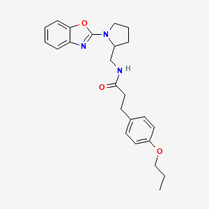 molecular formula C24H29N3O3 B2595761 N-((1-(benzo[d]oxazol-2-yl)pyrrolidin-2-yl)methyl)-3-(4-propoxyphenyl)propanamide CAS No. 1788677-07-5