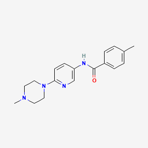molecular formula C18H22N4O B2595765 4-methyl-N-[6-(4-methylpiperazin-1-yl)pyridin-3-yl]benzamide CAS No. 439094-48-1