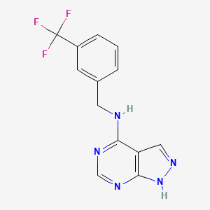 molecular formula C13H10F3N5 B2595769 N-(3-(trifluoromethyl)benzyl)-1H-pyrazolo[3,4-d]pyrimidin-4-amine CAS No. 1021134-43-9