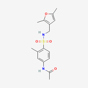 molecular formula C16H20N2O4S B2595795 N-(4-(N-((2,5-dimethylfuran-3-yl)methyl)sulfamoyl)-3-methylphenyl)acetamide CAS No. 1448065-74-4