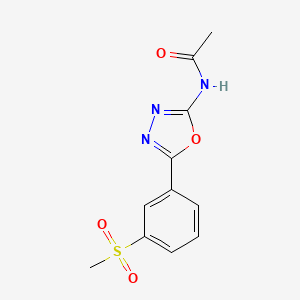 molecular formula C11H11N3O4S B2595796 N-[5-(3-methanesulfonylphenyl)-1,3,4-oxadiazol-2-yl]acetamide CAS No. 886926-92-7