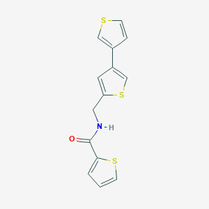 molecular formula C14H11NOS3 B2595834 N-({[3,3'-bithiophene]-5-yl}methyl)thiophene-2-carboxamide CAS No. 2379996-73-1