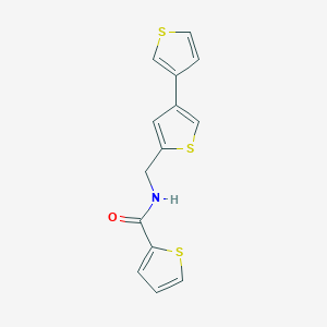 B2595834 N-[(4-Thiophen-3-ylthiophen-2-yl)methyl]thiophene-2-carboxamide CAS No. 2379996-73-1