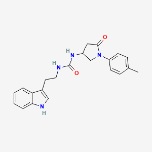 molecular formula C22H24N4O2 B2595854 1-[2-(1H-indol-3-yl)ethyl]-3-[1-(4-methylphenyl)-5-oxopyrrolidin-3-yl]urea CAS No. 894023-28-0