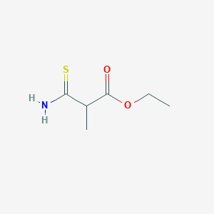 molecular formula C6H11NO2S B2595862 Ethyl 2-carbamothioyl-2-methylacetate CAS No. 17503-31-0