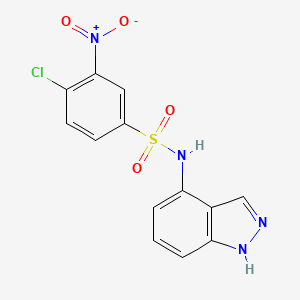 molecular formula C13H9ClN4O4S B2595879 4-chloro-N-(1H-indazol-4-yl)-3-nitrobenzenesulfonamide CAS No. 882748-21-2