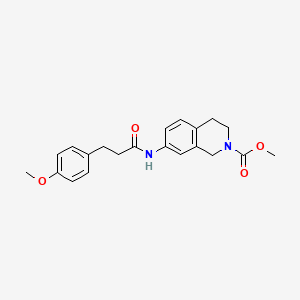 molecular formula C21H24N2O4 B2595880 methyl 7-(3-(4-methoxyphenyl)propanamido)-3,4-dihydroisoquinoline-2(1H)-carboxylate CAS No. 1448034-55-6