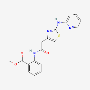 molecular formula C18H16N4O3S B2595884 Methyl 2-(2-(2-(pyridin-2-ylamino)thiazol-4-yl)acetamido)benzoate CAS No. 1323674-51-6