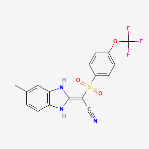 2-(5-Methyl(3-hydrobenzimidazol-2-ylidene))-2-((4-(trifluoromethoxy)phenyl)sulfonyl)ethanenitrile