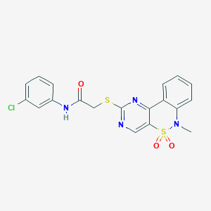 N-(3-chlorophenyl)-2-[(6-methyl-5,5-dioxido-6H-pyrimido[5,4-c][2,1]benzothiazin-2-yl)thio]acetamide