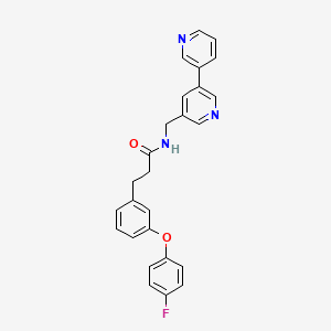 N-([3,3'-bipyridin]-5-ylmethyl)-3-(3-(4-fluorophenoxy)phenyl)propanamide