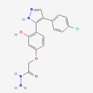 2-(4-(4-(4-chlorophenyl)-1H-pyrazol-3-yl)-3-hydroxyphenoxy)acetohydrazide