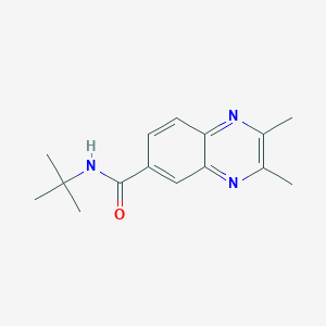 molecular formula C15H19N3O B259593 Quinoxaline-6-carboxamide, 2,3-dimethyl-N-tert-butyl- 