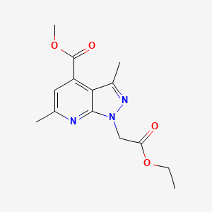 methyl 1-(2-ethoxy-2-oxoethyl)-3,6-dimethyl-1H-pyrazolo[3,4-b]pyridine-4-carboxylate