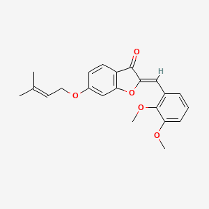 (Z)-2-(2,3-dimethoxybenzylidene)-6-((3-methylbut-2-en-1-yl)oxy)benzofuran-3(2H)-one