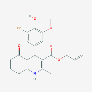 molecular formula C21H22BrNO5 B259594 Prop-2-enyl 4-[3-bromo-4-hydroxy-5-(methyloxy)phenyl]-2-methyl-5-oxo-1,4,5,6,7,8-hexahydroquinoline-3-carboxylate 