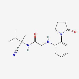 molecular formula C18H24N4O2 B2595971 N-(1-cyano-1,2-dimethylpropyl)-2-{[2-(2-oxopyrrolidin-1-yl)phenyl]amino}acetamide CAS No. 1241330-48-2