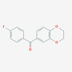 molecular formula C15H11FO3 B025960 Methanone, (2,3-dihydro-1,4-benzodioxin-6-yl)(4-fluorophenyl)- CAS No. 101018-97-7