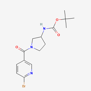 molecular formula C15H20BrN3O3 B2596002 Tert-butyl N-[1-(6-bromopyridine-3-carbonyl)pyrrolidin-3-yl]carbamate CAS No. 2402829-46-1